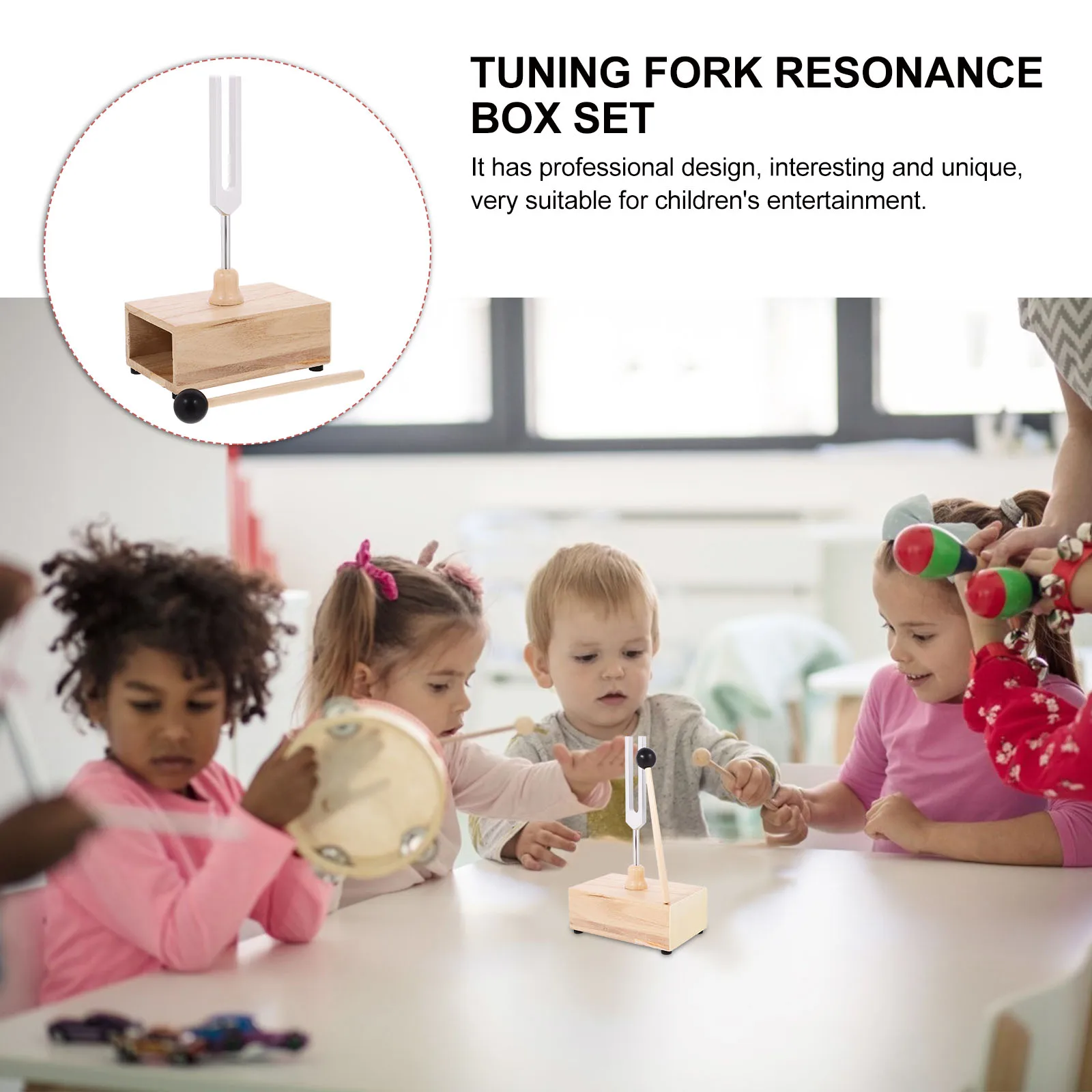 

528Hz Wood Resonator Tuning Fork Set Healing Kit Aluminum Alloy Wooden Sound Therapy Instrument for Meditation Yoga Relaxation