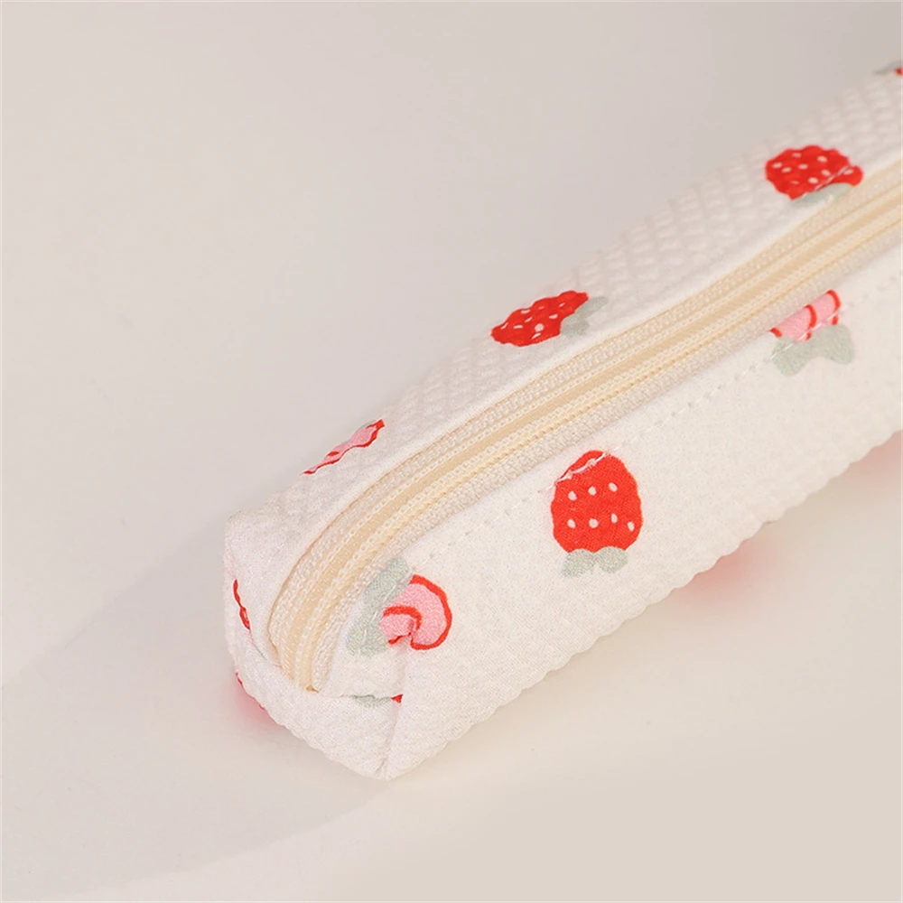 

Cute MIni Summer Fruit Printed Long Pencil Case Strawberry Pen Storage Stationery Box Student Organizer Cosmetic Bag