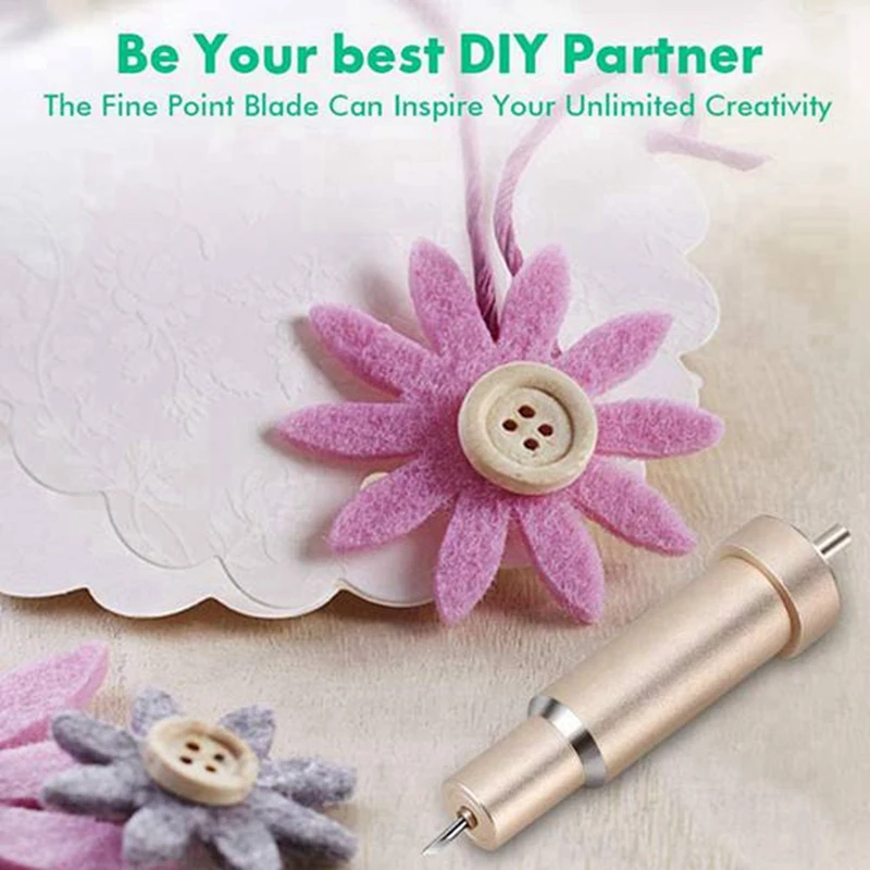 Baru 5 buah pisau potong titik halus Premium pisau pengelompat pengganti vinil untuk pembuat Cricut + 1 pegangan Pc untuk pembuat Cricut