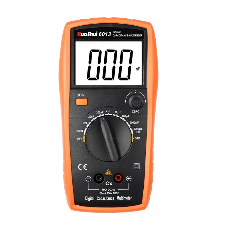 RuoShui6013 Digital Capacitance Meter High Precision Handheld Capacitor Tester Auto Tool 200pF-20000uF Inductance LCR Multimeter