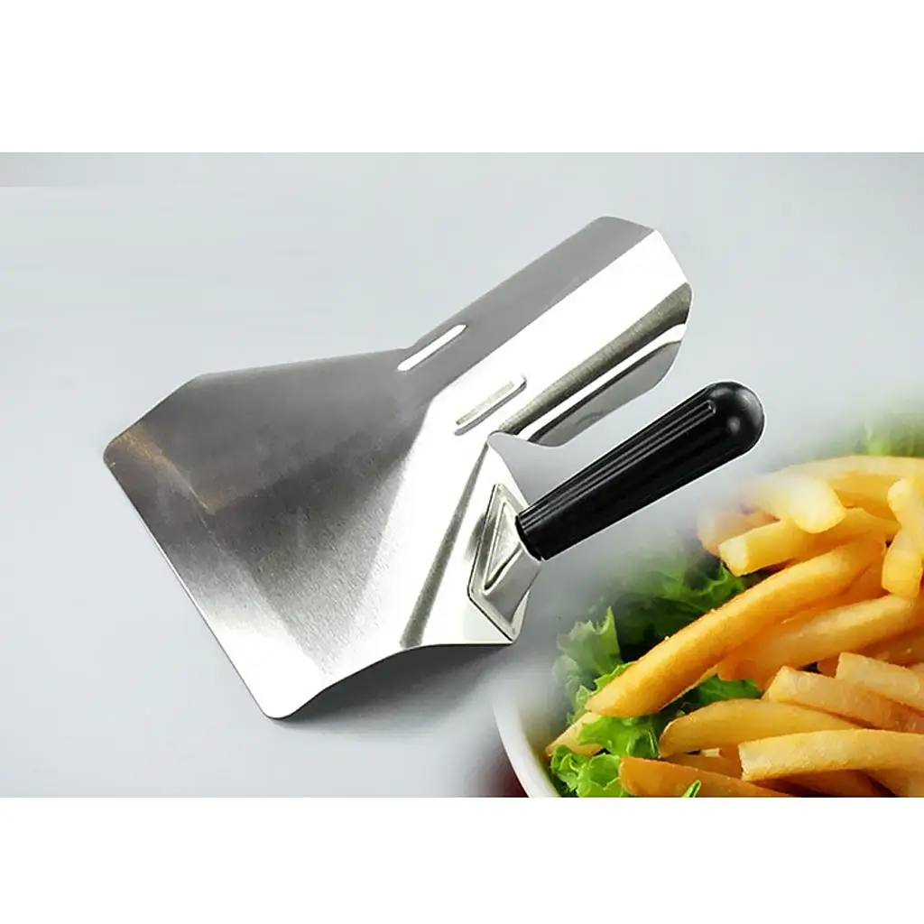 Paslanmaz çelik çip Scoop gıda patates kızartması patlamış mısır kürek Fry Scoop Bagger tek/çift kolu mutfak malzemeleri için
