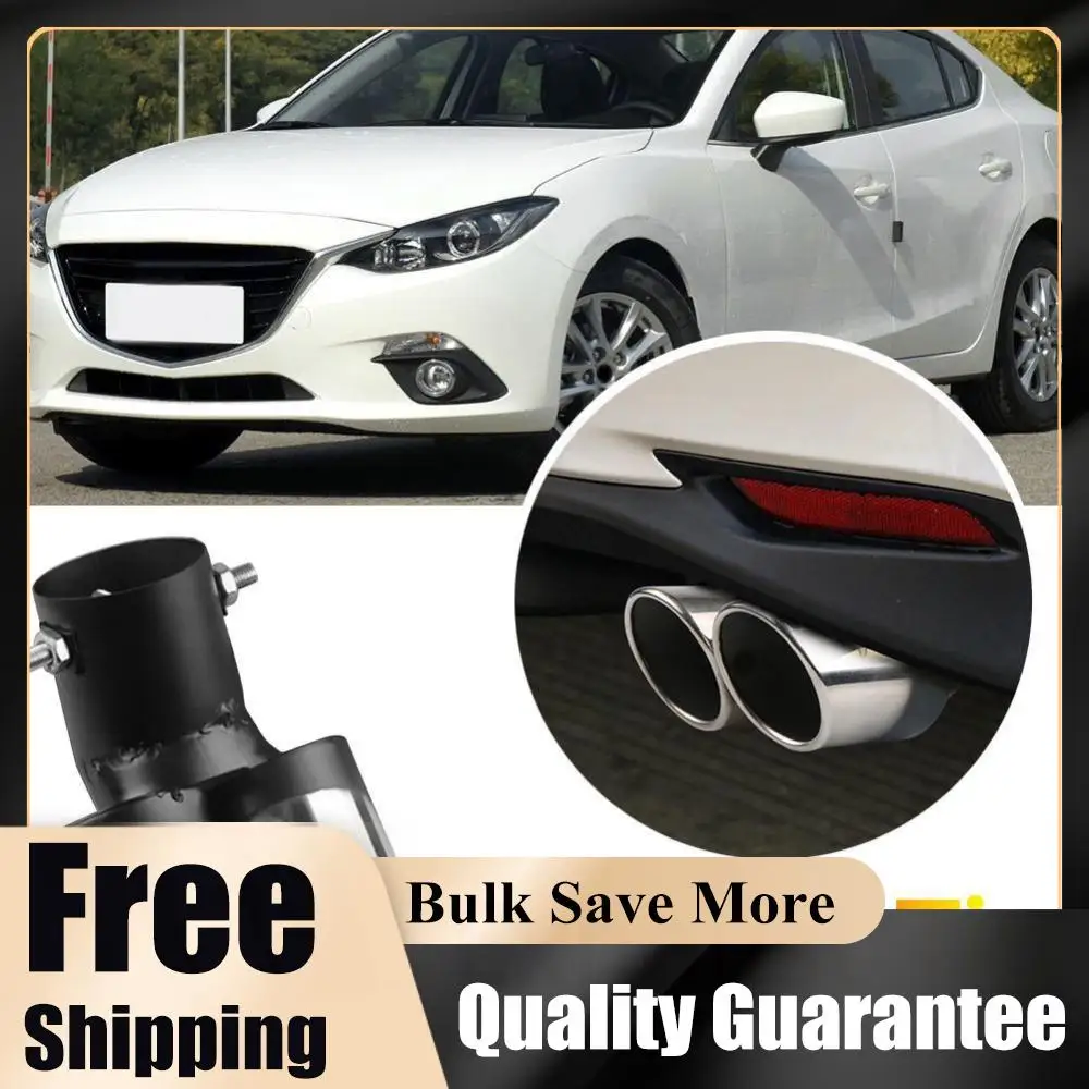 

Насадка на выхлопную трубу автомобиля из нержавеющей стали, овальная, с двойным выходом, для тюнинга авто