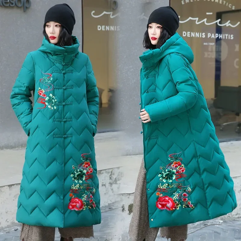 2024 New Winter Padded Jacket Thicken Overcoat Long Parka Down Cotton Coat Women\'s Puffy Bread Clothes Korean Version Loose Outw