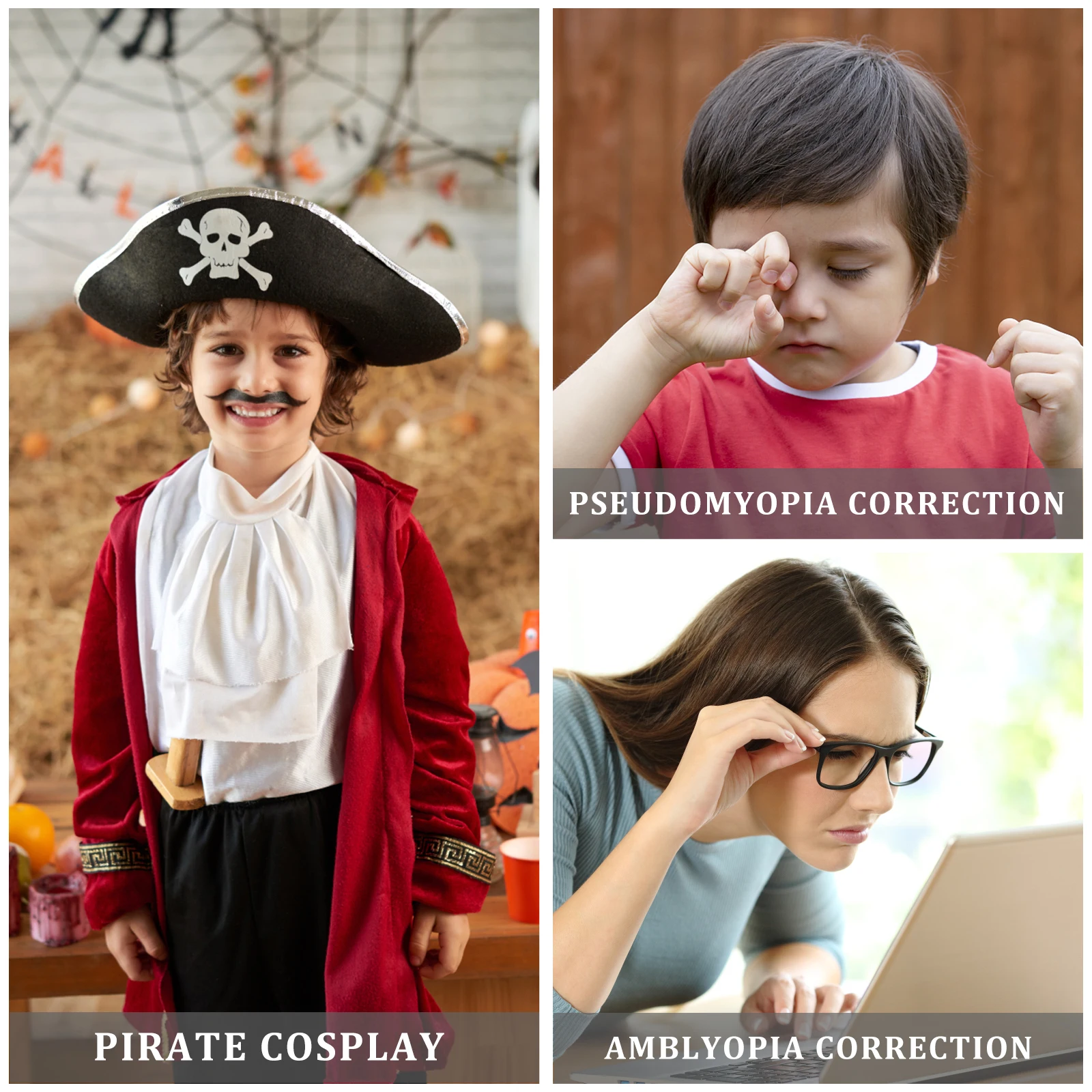 

Sponge Pirate Patch Elastic Adjustable Reusable Adult Kids Halloween Masquerade Cosplay Amblyopia Strabismus Rehabilitation Full