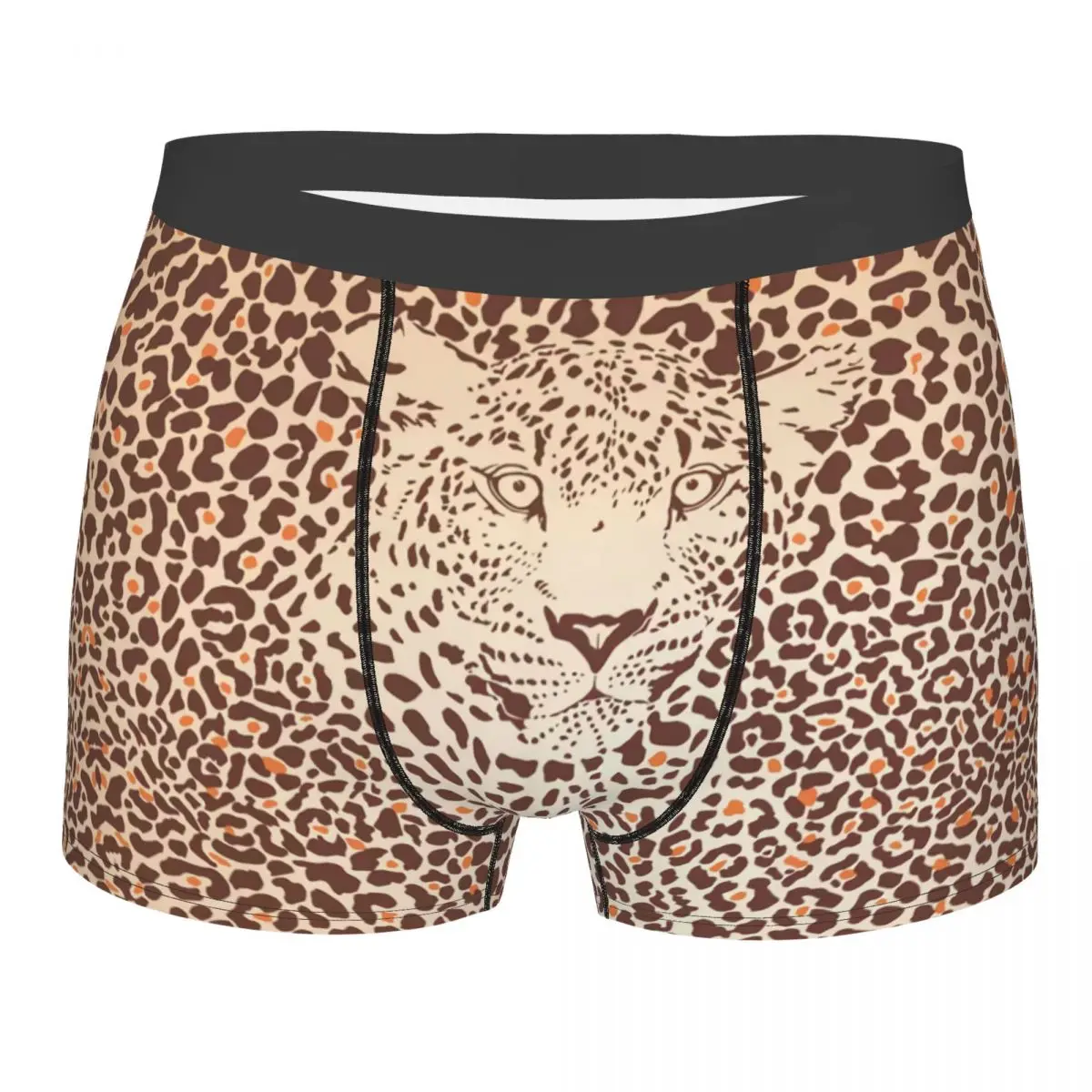 Custom Novelty Tropical Wild Animal Leopard Skin Leather Texture Boxers Shorts Panties Men\'s Underpants Stretch Briefs Underwear