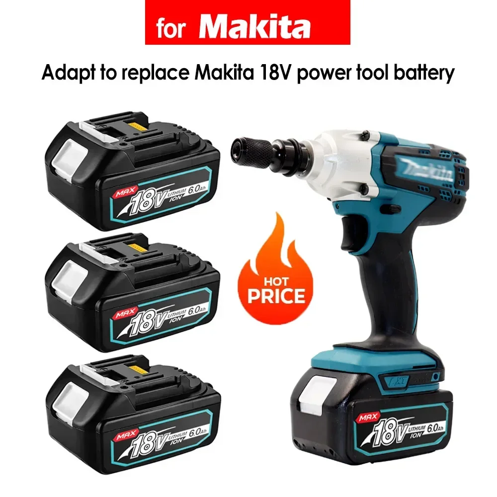 

100%Original18V tools Battery, For Makita 18v 6Ah/8Ah/12Ah Drill Replacement Batteries BL1830B BL1840B BL1850B BL1815 BL1860