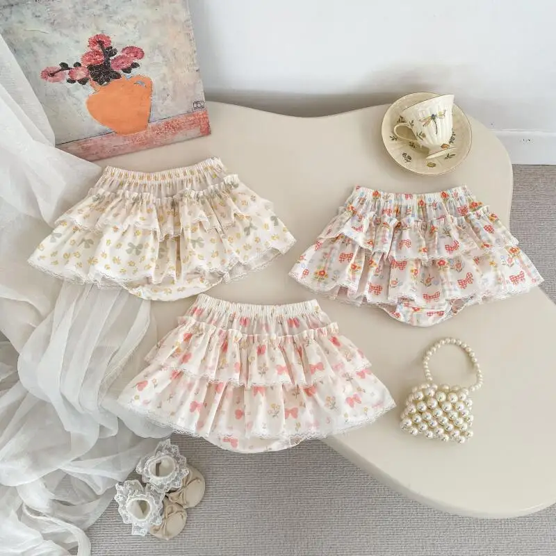 Summer Girls Suit Thin Sleeveless Vest Fashionable Floral Cake Skirt Cute Baby Two-Piece Set Korean Kids Clothing 2026 New
