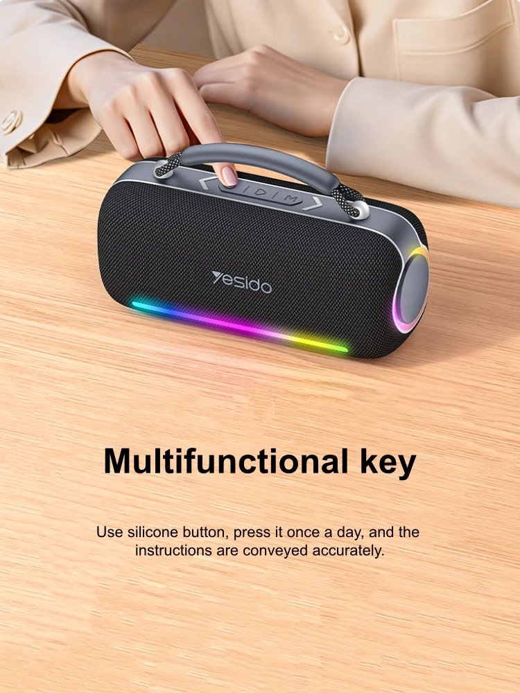 

Беспроводные Bluetooth-колонки 60 Вт с глубоким басом, RGB-подсветкой, водонепроницаемые, с функцией громкой связи, USB, TF, AUX для домашнего кинотеатра и кемпинга на открытом воздухе