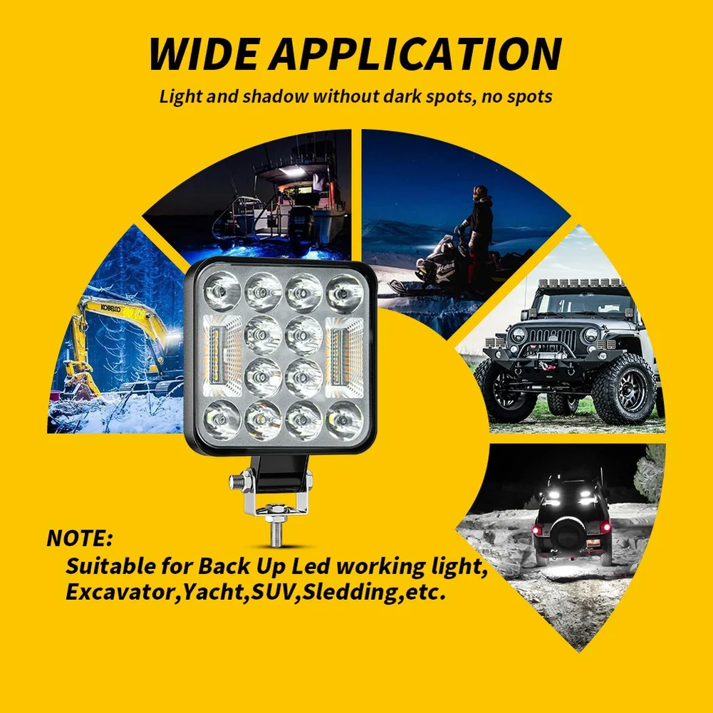 3 Inch LED Work Light For Car Motorcycle Truck SUV Vehicle White Amber Engineering Headlights Off-road  3 Inch