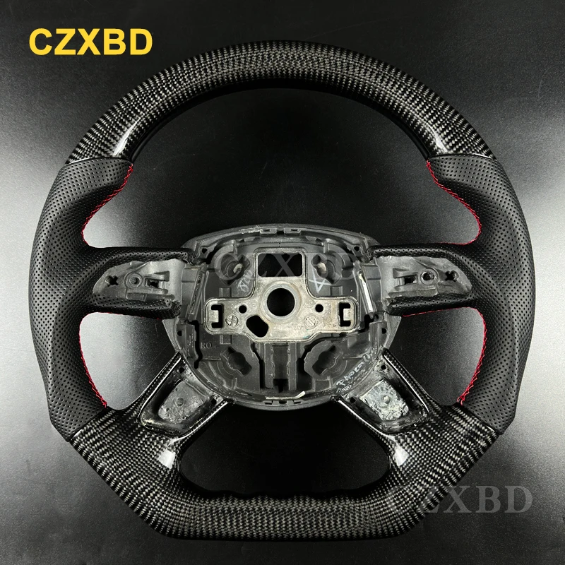 

Fit For Audi A3 8V A4 B8.5 Real Carbon Fiber Steering Wheel Customized Black Leather