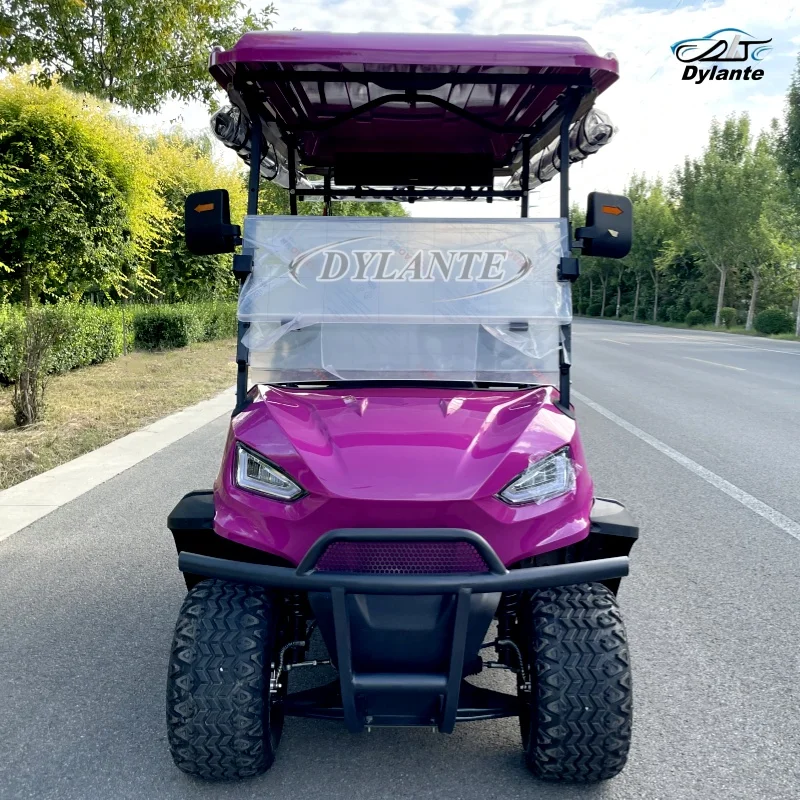 Carrello da golf elettrico Mountain Forest Road City 4KW 60V 105ah Pneumatico largo 14 pollici Fuoristrada Auto da caccia elettrica Pannello solare alimentato