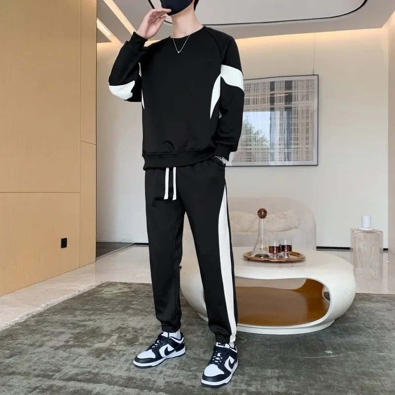 Mens Tracksuit Running Set Two Piece Tracksuit Men Sports Wear Fashion Colorblock Jogging Suit Autumn Men Outfits Gym CLothes