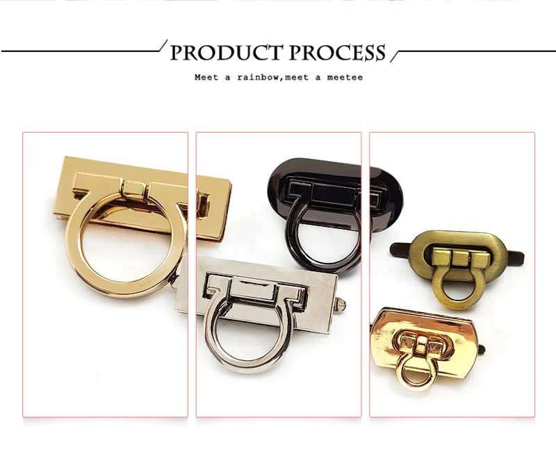 1/2/3/5Pcs Metal Square Turn Twist Locks Women's Bag Lock Buckle Decorative Handbag Closure Clasps Hardware Accessories
