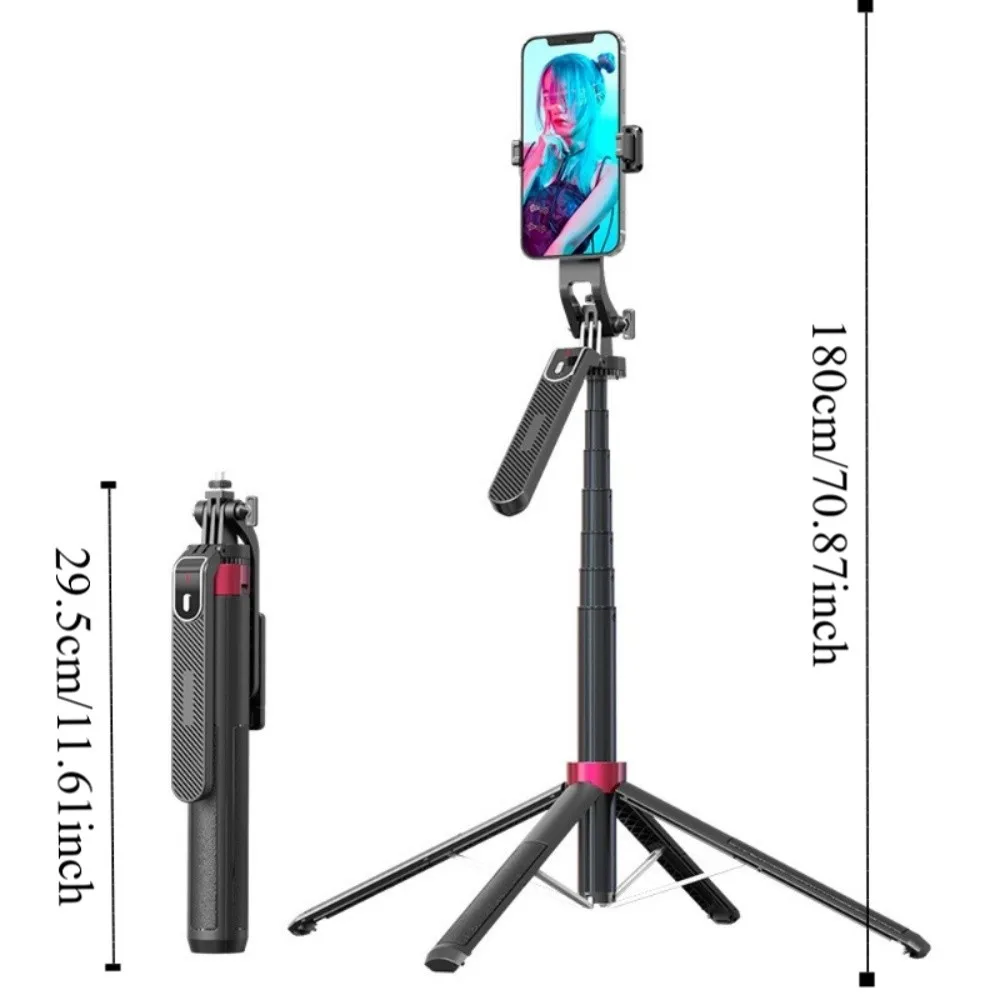 Four Legged Telescopic Selfie Stick Portable 1.8m Bluetooth Selfie Stick Lightweight Extendable Selfie Stick Stand Travel
