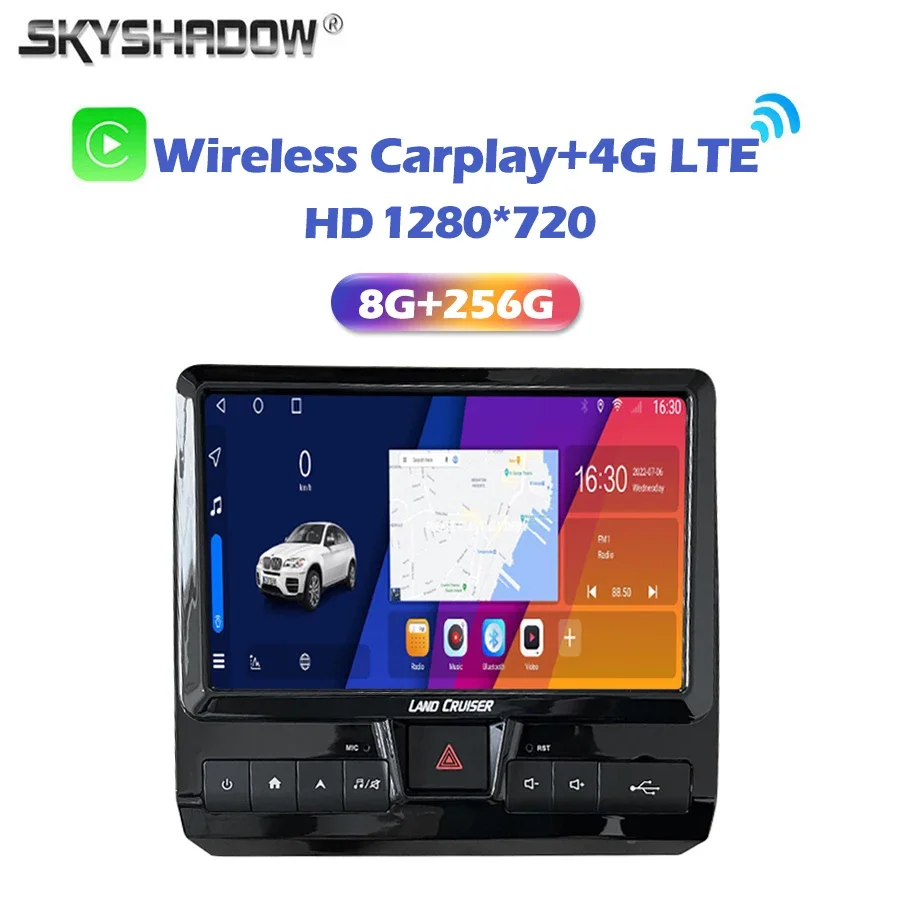 

8G+256G Carplay Auto Android 14.0 QLED Car DVD Player Radio GPS WIFI Bluetooth For Toyota Cruiser LC79 LC70 LC76 LC75 2007-2024