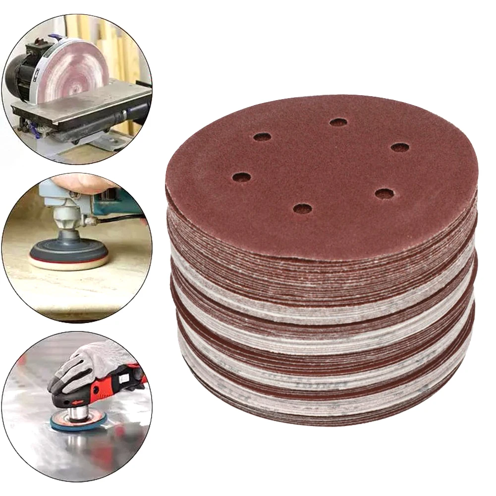 

Sandpaper 225mm 6 Hole Sanding Paper 40-2000grit Electric Wall Polisher 9inch Abrasive Tool Accessories And Parts 5pcs