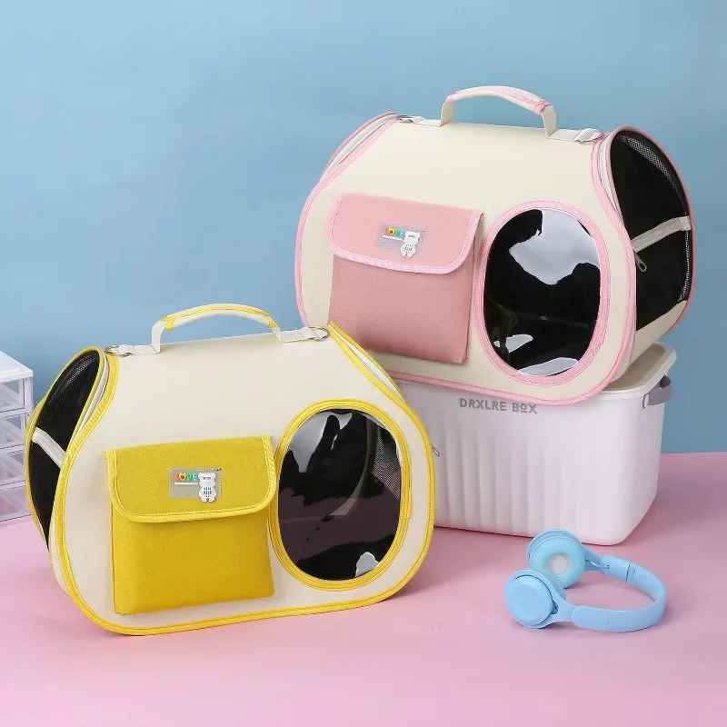 Portable Cat Bags Pet Dog Carrier Bag Mesh Breathable Carrier Bags for Small Dogs Foldable Cats Handbag Travel Pet Transport Bag