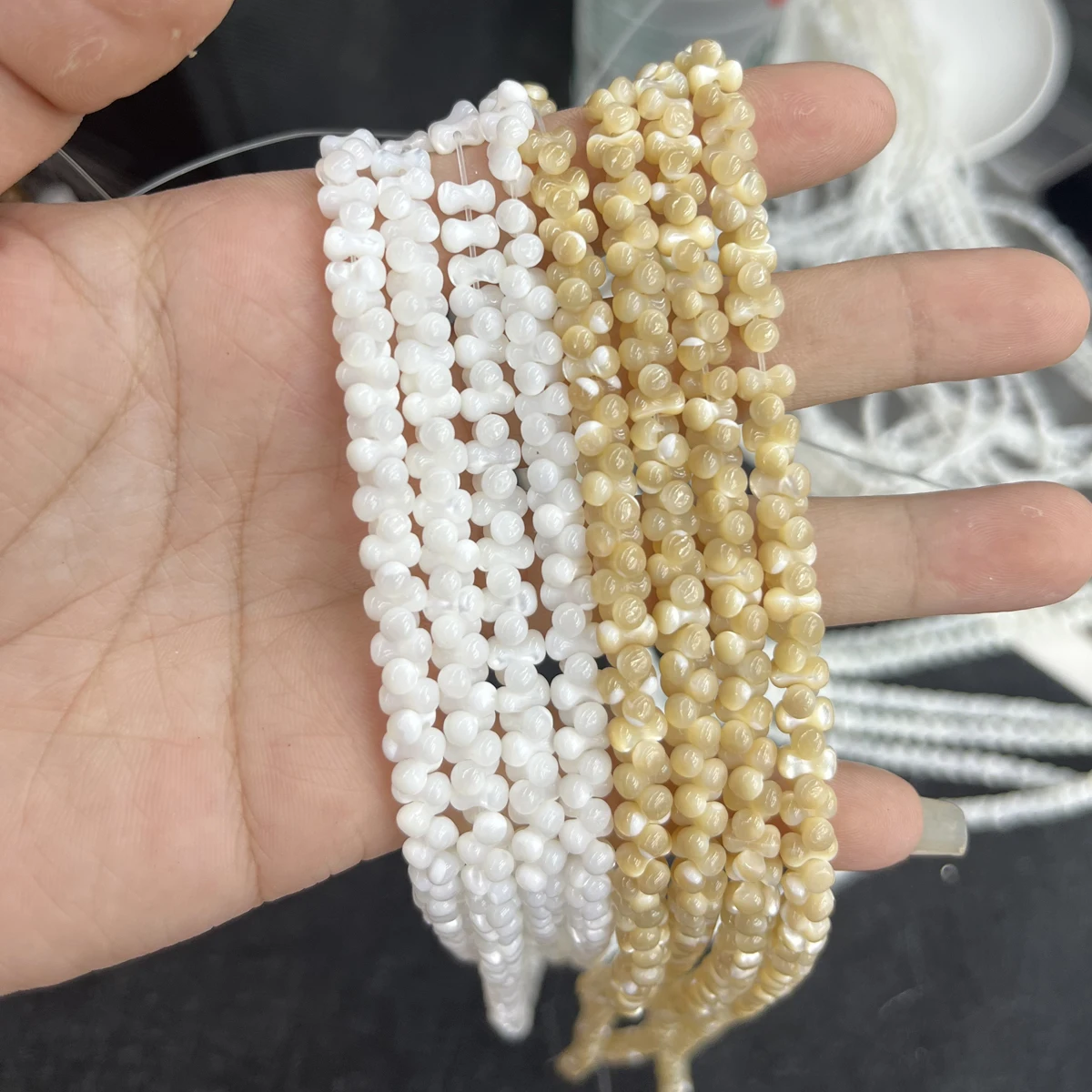 

3x6mm Natural Freshwater Mixed Shell Round Bead White Yellow Jewelry Make DIY Necklace Bracelet Earrings Accessory Wedding Women