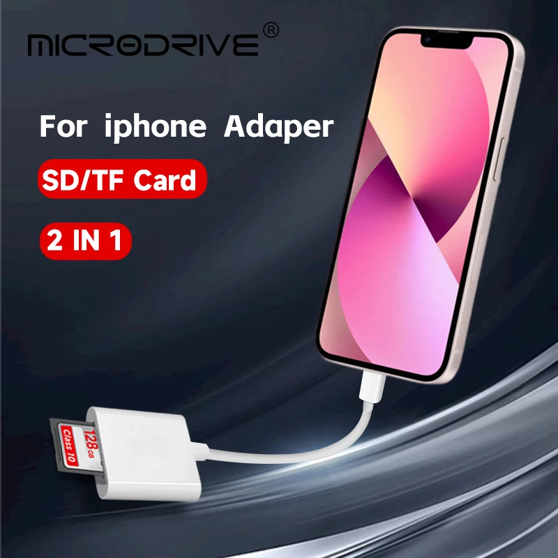 Top Dual Sd Card Reader Supports SD TF Card Trail Portable Mini TF SD Card Reader No Application Required for Camera iPhone iPad