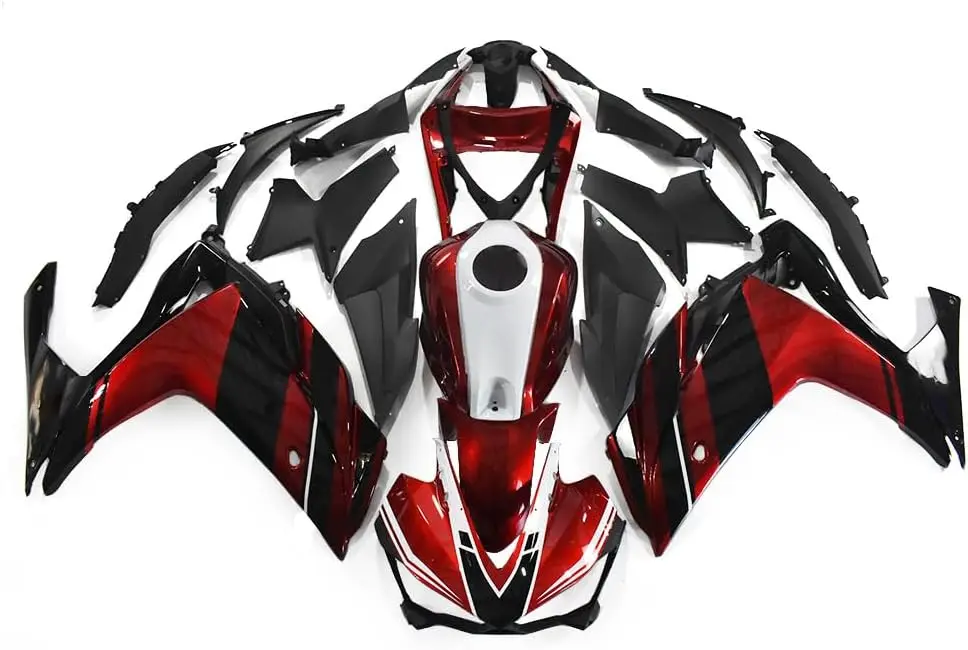 Red and Black Motorcycle Fairing Bodywork Set, Replacement Panel Kit for 2014-2018 250cc 300cc Sportbike Models, 2015 2016 2017