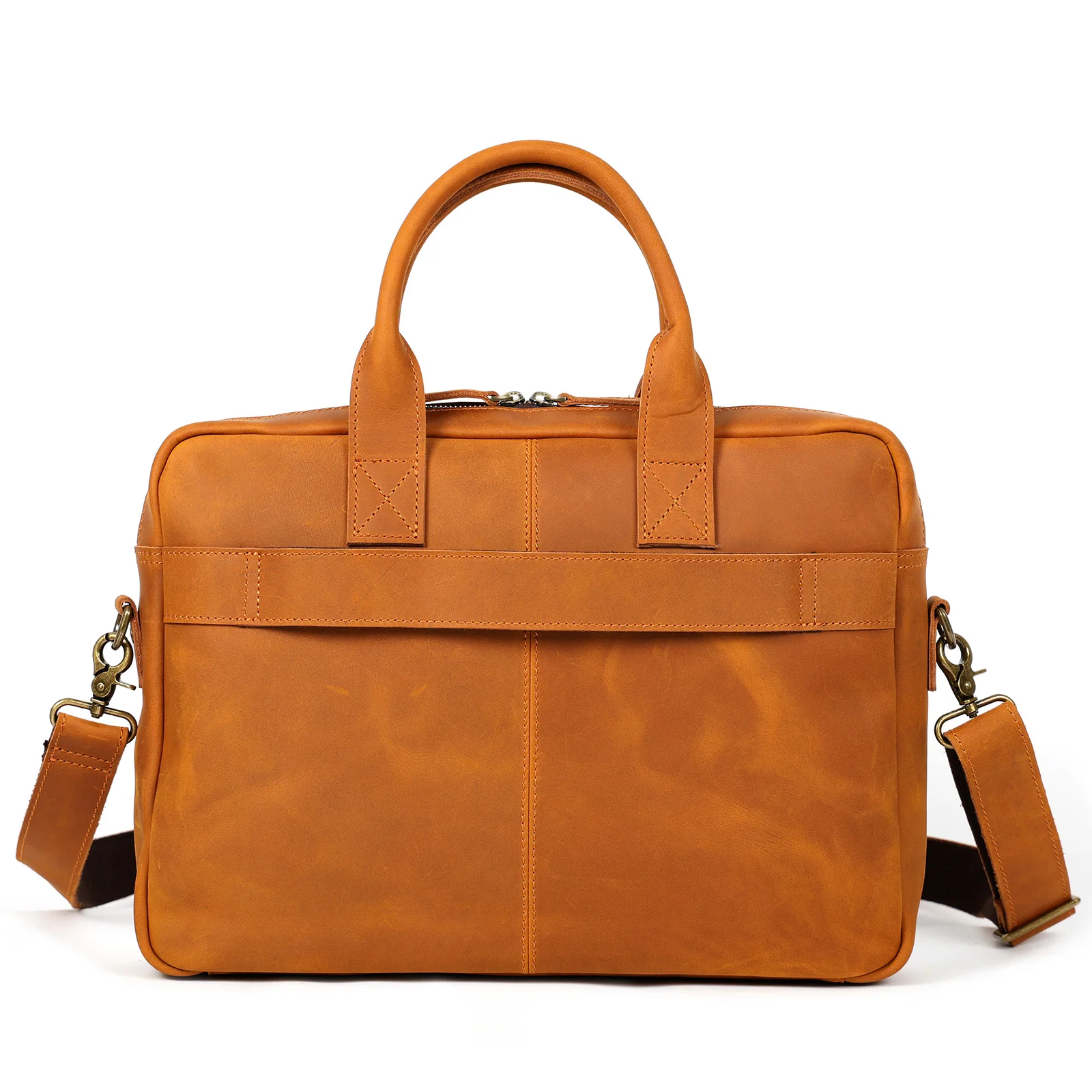 Vintage Echtleder Herren Aktentasche 15" Laptop-Tasche Arbeits- und Business-Herrentasche aus Crazy Horse Leder Schultertasche Handtasche – Detail 20