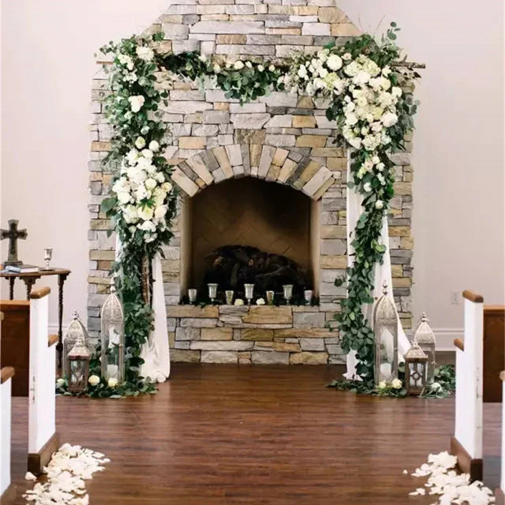 Garden Style Wedding Square Iron Arch Artificial Flower Door Frame Holiday Party Balloon Arch Decoration Baby Shower Backdrop