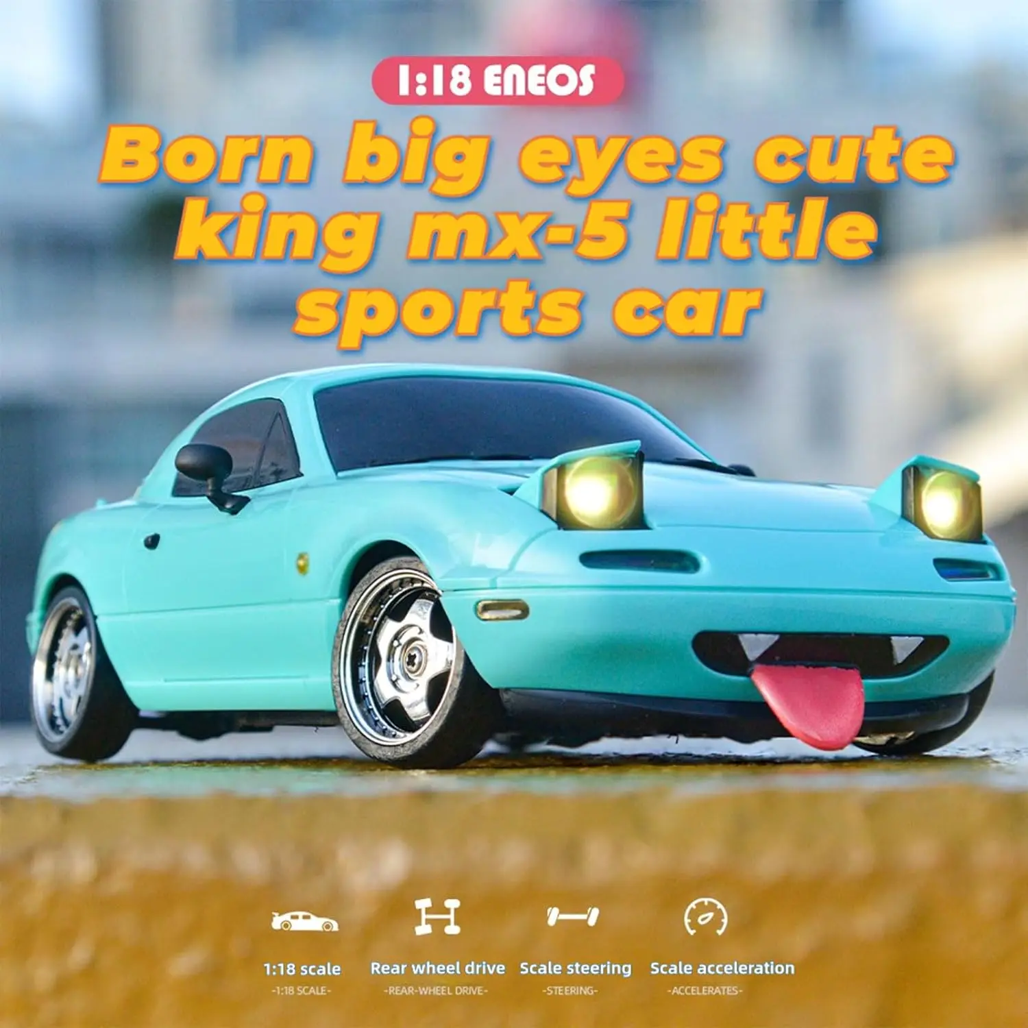 

LDRC 1/18 Scale RC Drift Car LD1804 Mazda MX5 - 2.4GHz, ESP Gyro, LED Lights, Full Scale Racing Toy, Kids Gift