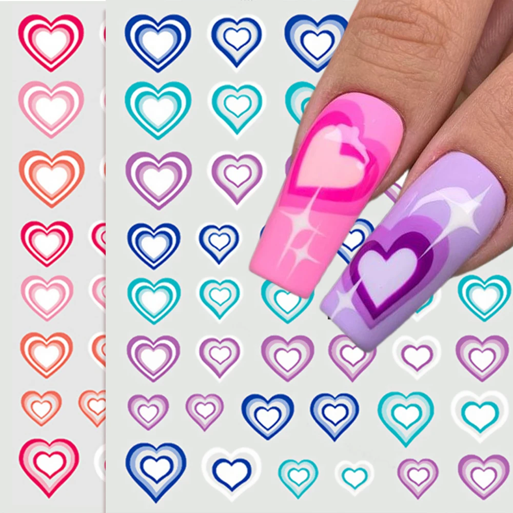 Nail Art Ombre Pink - 3D Beating Heart Nail Art Aufkleber