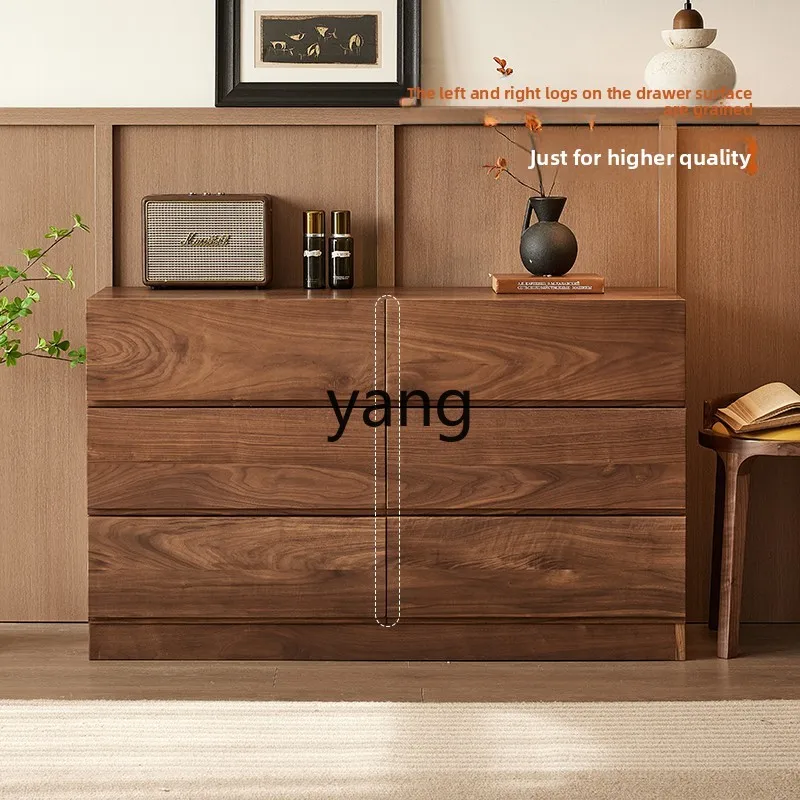 

LMM Solid Wood Dressing Table and Chest of Drawers Integrated Simple Black Walnut Bedroom Small Apartment Makeup Table