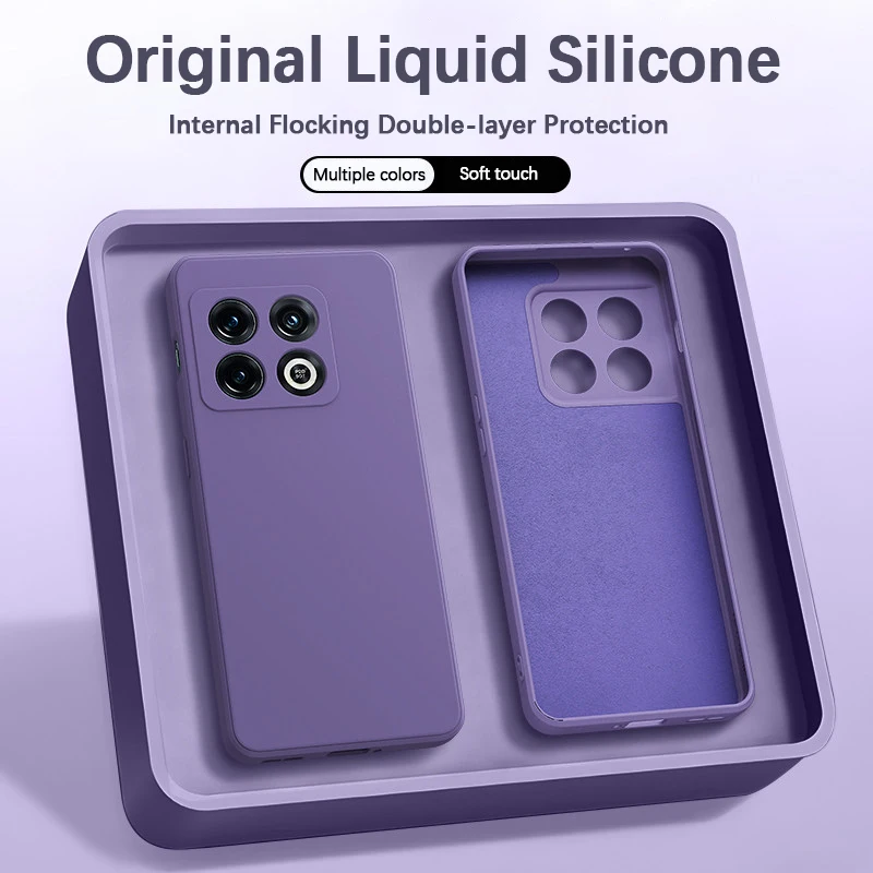 Original Soft Phone Case for OnePlus 10 Pro 10Pro 10T 5G Classic Square Silicone High Qualtiy Camera Protection Back Cover Funda
