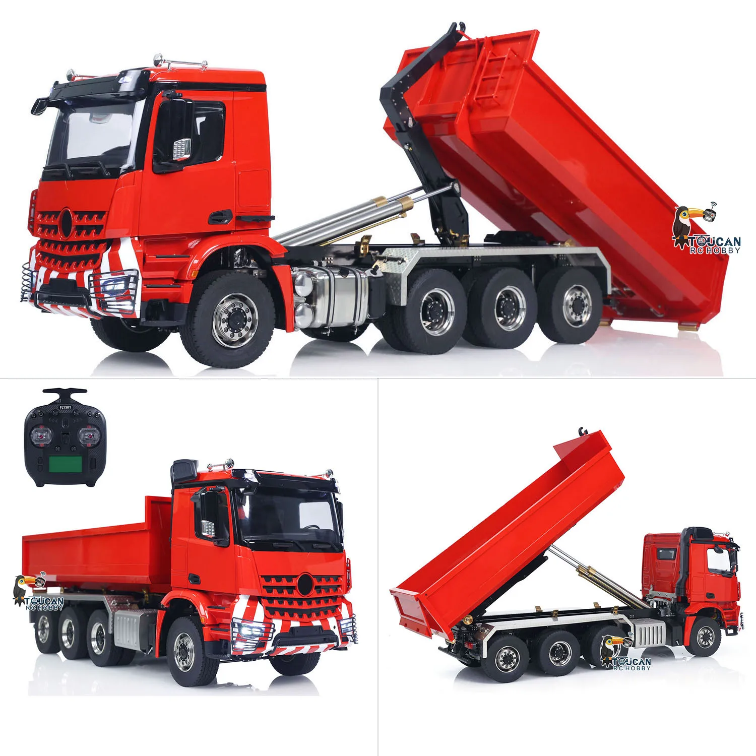 

Gifts 1/14 RC Hydraulic 8x8 Roll On Off Full Dump Truck Remote Control Finished Dumper Car Sound Light Toy Tipper Model TH23682