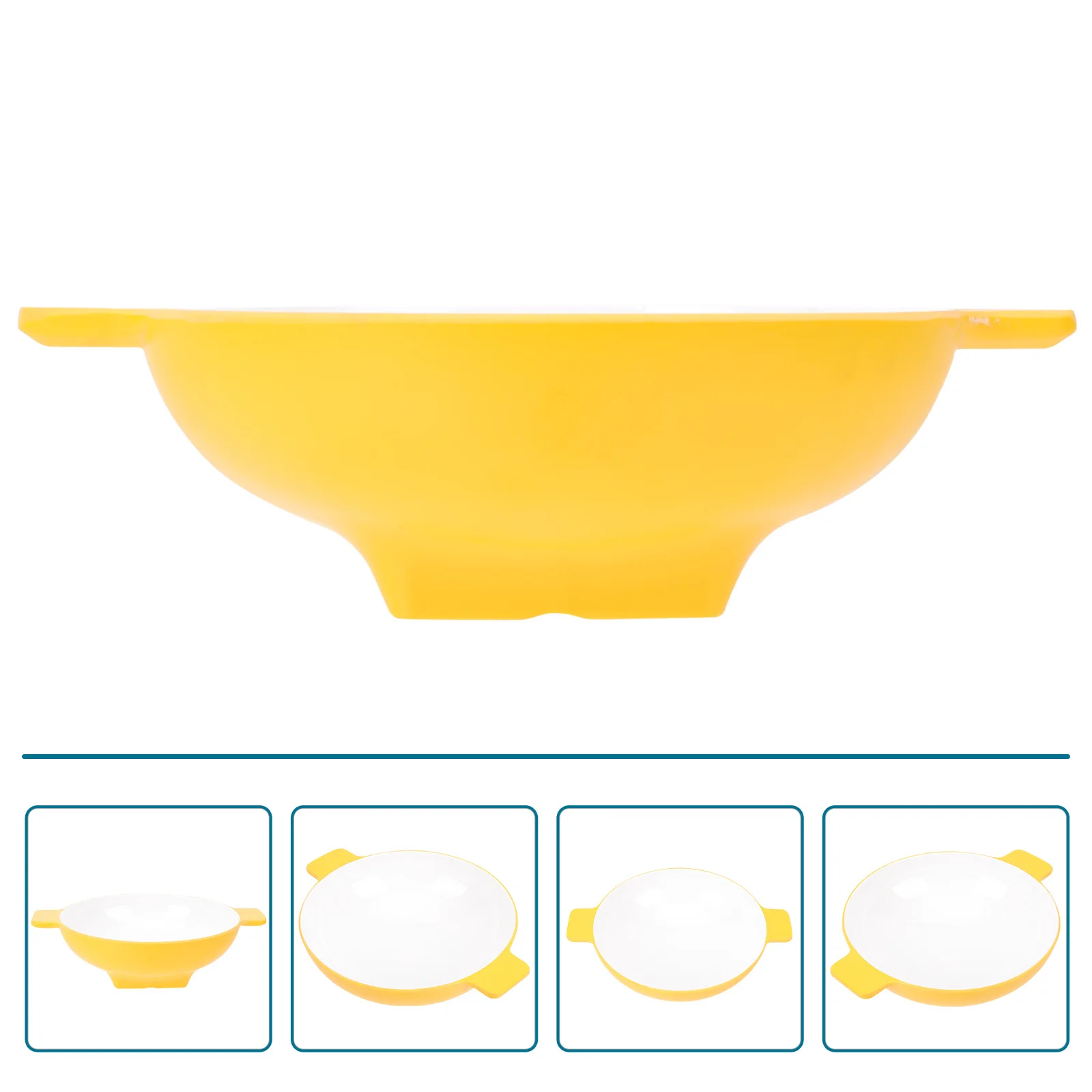 

1pcs Double Handle Large Melamine Soup Rice Noodle Container Simple Design Kitchen Storage Household Bowl Versatile