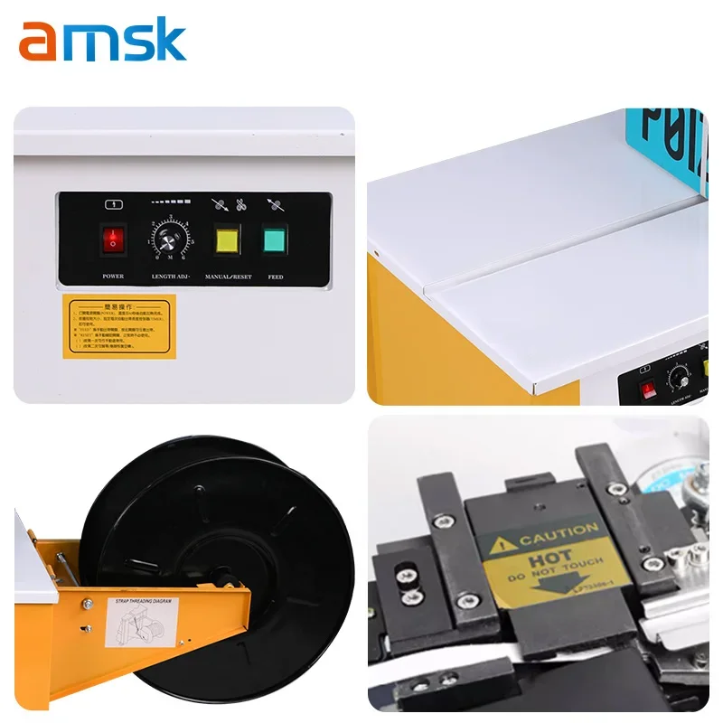 T800 Customization PP Belt Wrapping Box Banding Baler Semi-automatic Single Motor Low Workbench Currency Strapping Tool Machine