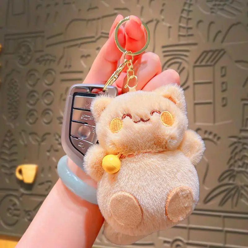 Cute Plush Keychain Plush Cartoon Fox Bag Pendants Key Chain Creative Multifunctional Soft Keyring Doll Toys for Bags