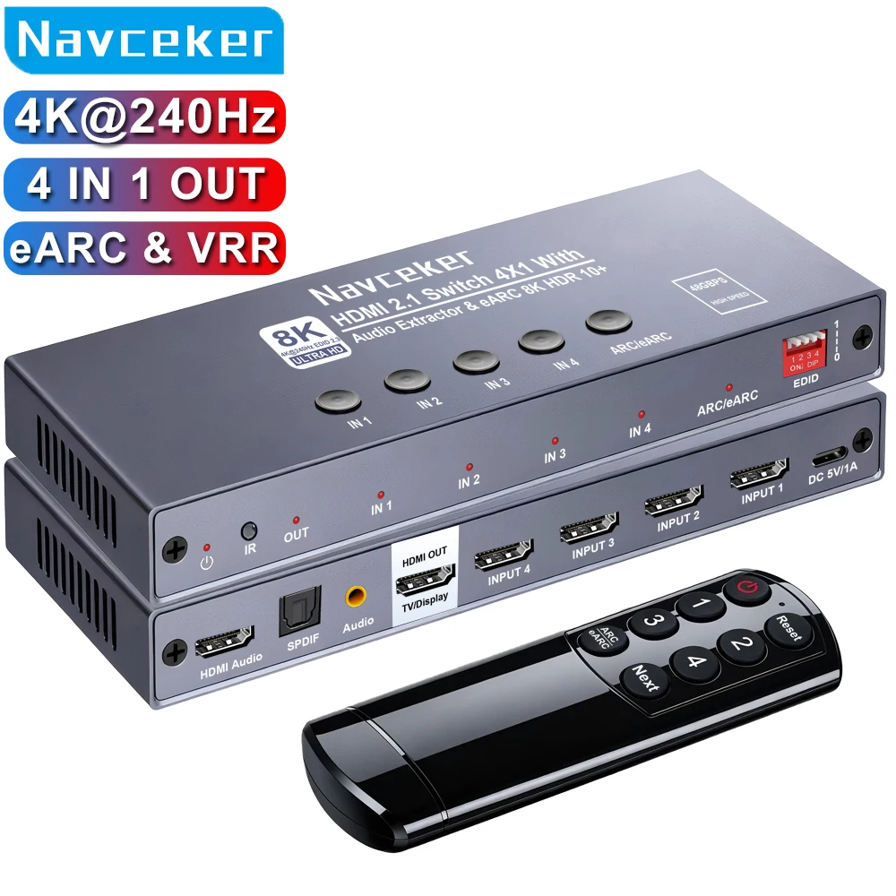 Optical Audio Hdmi Earc Extractor - Navceker 4K 240 Гц HDMI 2.1