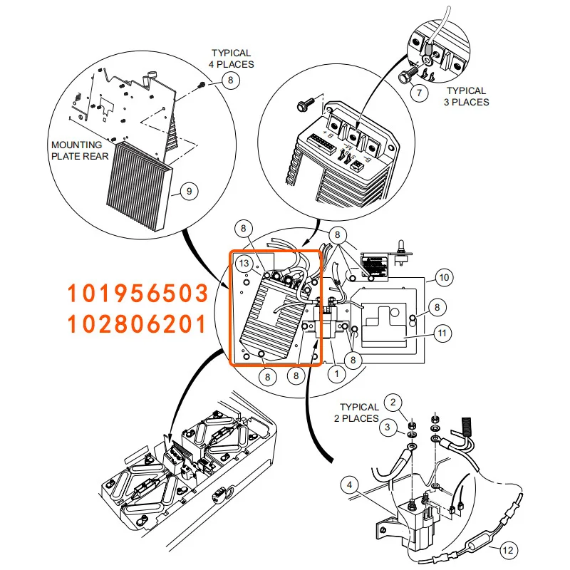 48V 250A controller DC pengendali kecepatan motor cocok dengan klub Golf Cart ganti chip 101956503 102806201