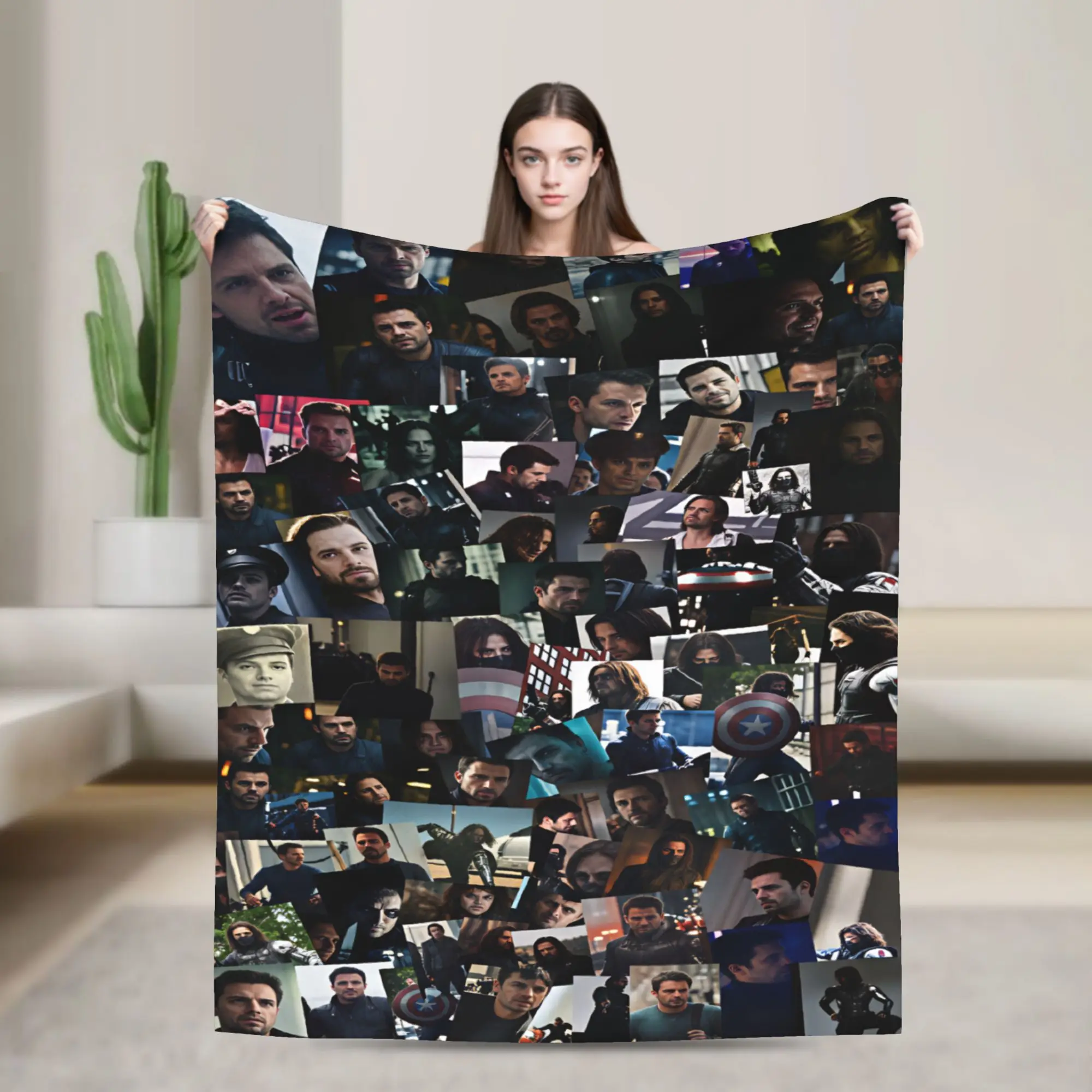 Bucky Barnes Winter Soldier Blanket  Super Warm Print Plush Throw Blanket For Home Decor Picnic Flannel Bedspread Bed Cover