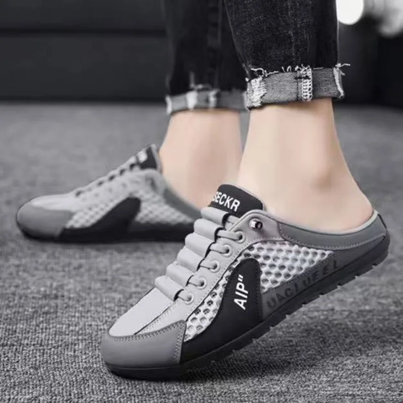 

Casual Comfortable Sneakers Men's Slip-on Beanie Shoes sneakers for men 2026 Summer New Half Carrier Soft Sole
