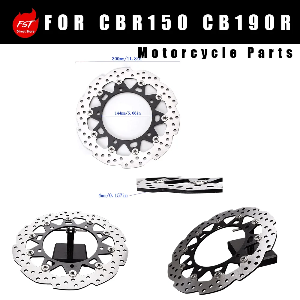 Front & Rear Brake Disc Rotors 300MM Fit  CBR150 CB190R Storm Eye Modification