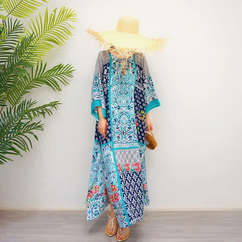 2024 New Seaside Holiday Beach Dress Women's Slimming Summer Sanya Thai National Style Printed