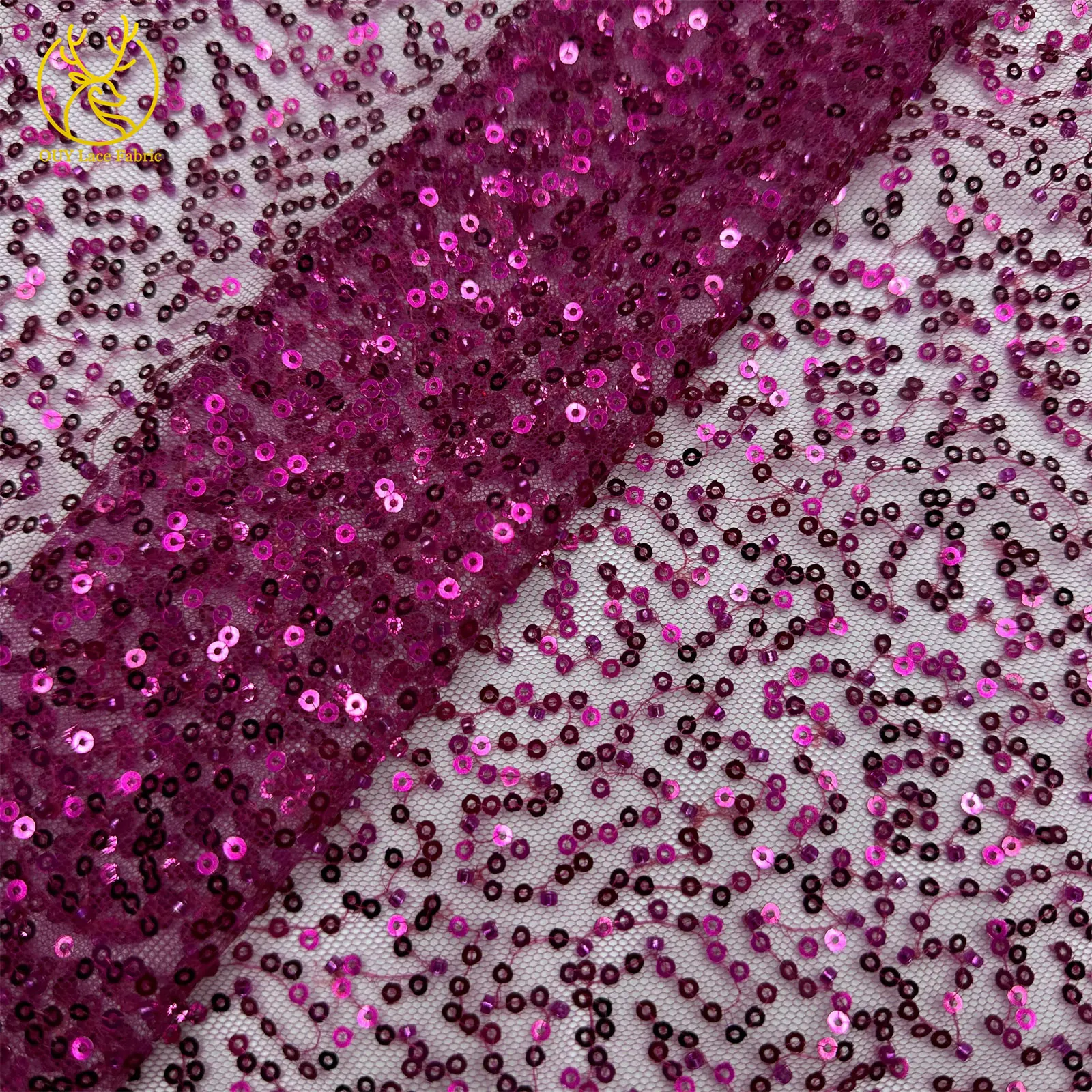Großhandel Afrikanischer Perlen-Pailletten-Netzstoff 2026 Hochwertige Nigerianische Tüllspitze für Hochzeitskleider und Partykleider 5 Yards – Detail 22