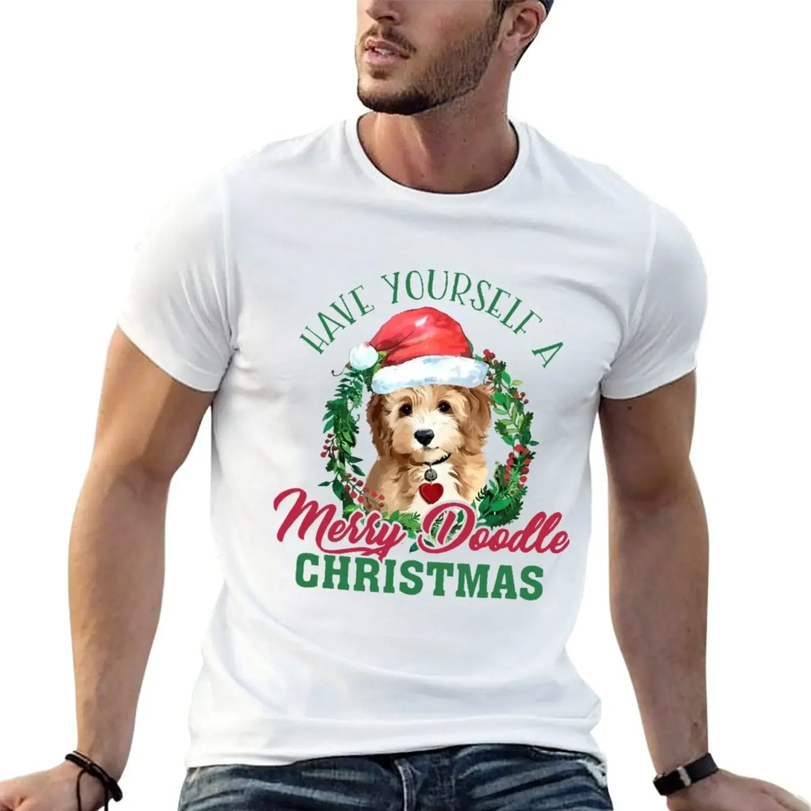 _Have Yourself A Merry Doodle Christmas Goldendoodle Dog Love Tshirt LM01 T-Shirt blacks for a boy anime men graphic t shirts