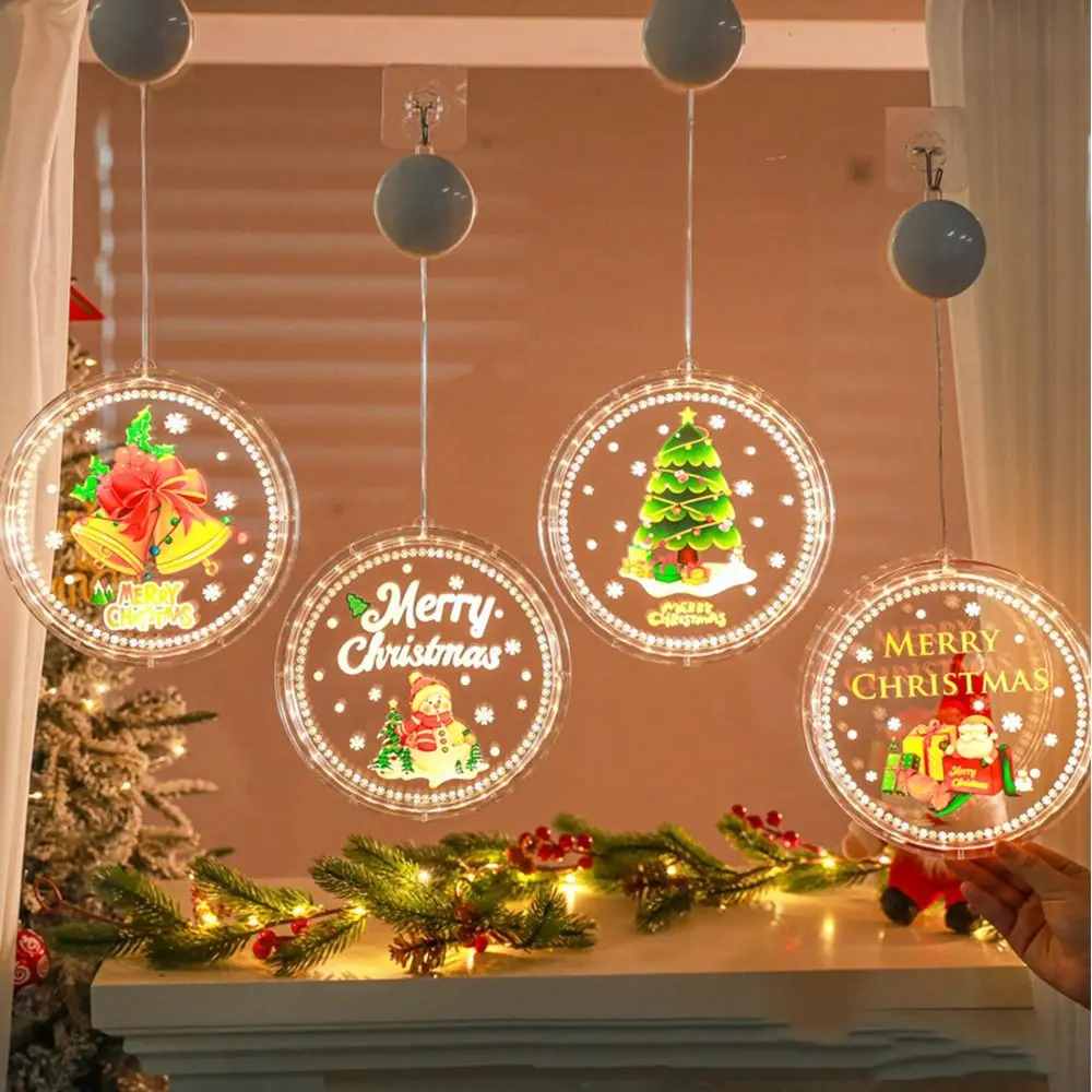 

Flashing Window Suction Cup Lamp Hanging Santa Christmas Suction Cup Pendant Christmas Tree Snowman Christmas Window Lights Home