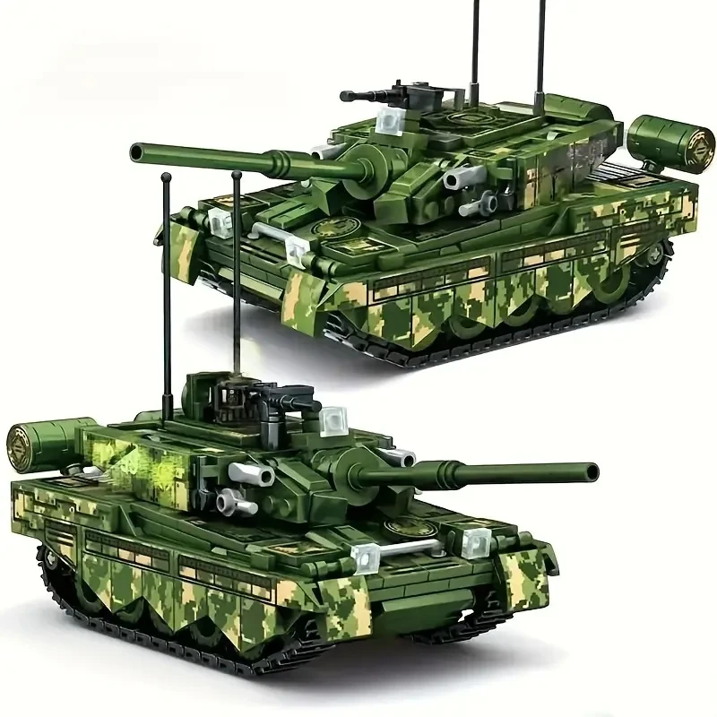 580+pcs Military Tank Model Building Blocks Set Type 99 Main Battle Tanks Truck With Soldiers Figures Toys For Kids