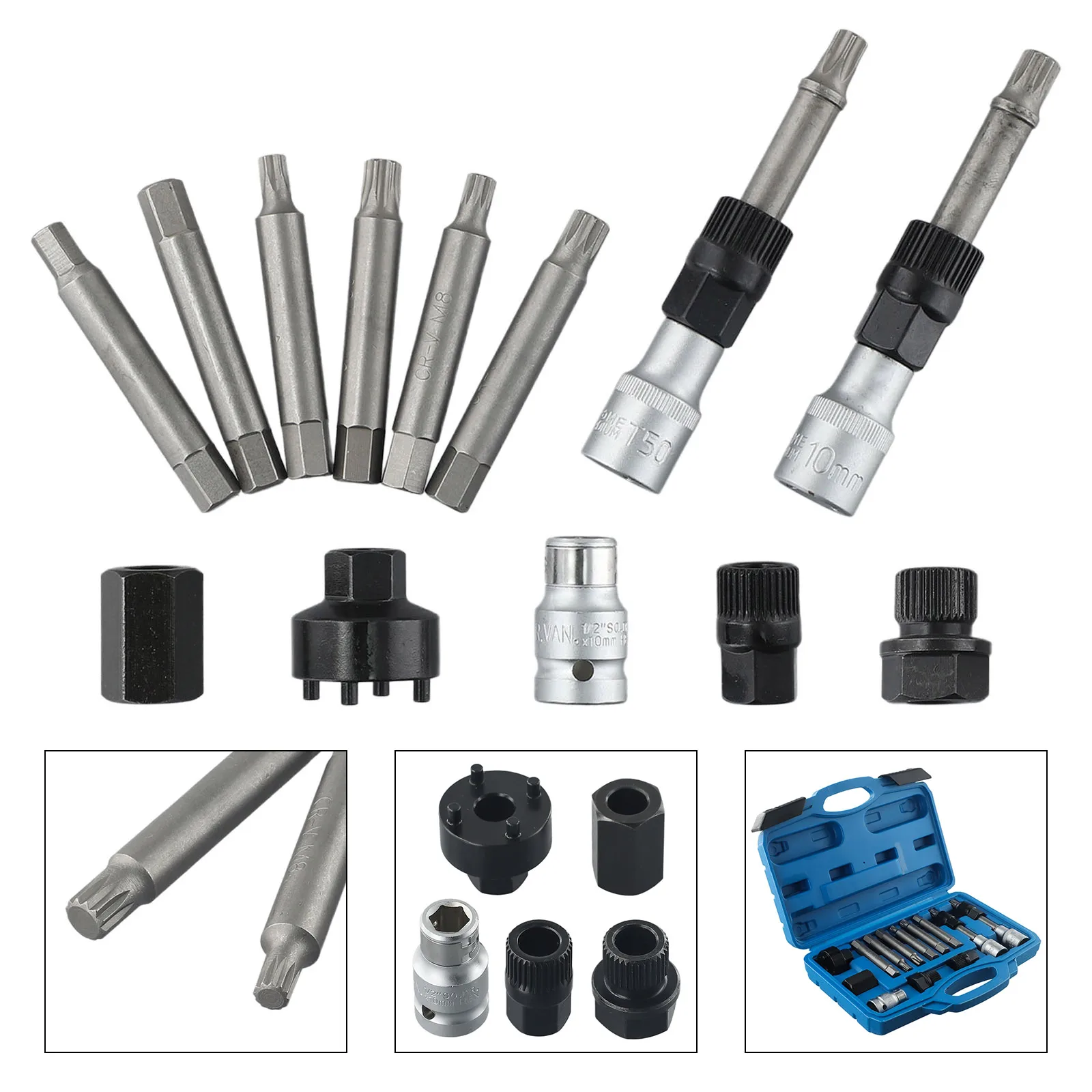Alternator Freewheel Pulley Removal Engine Tool Set 13pcs Professional Auto Tool Set Long Lasting Use  Alternator