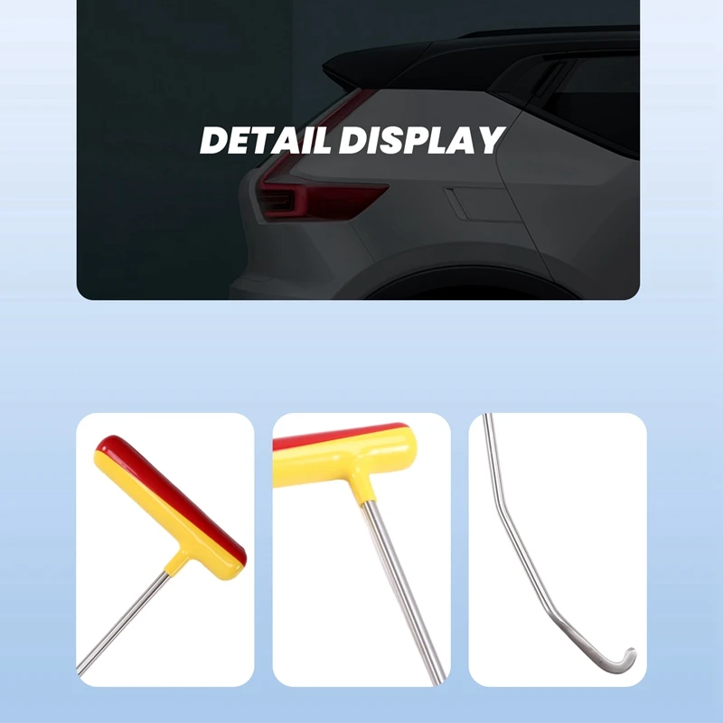 A19F-Car デントリペアロッド デントリムーバーフックツール ステンレス鋼修復ツール 車自動車ボディデントリペアロッド