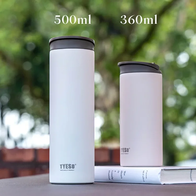 Tyeso Stainless Steel Insulated Travel Mug Leak-Proof Direct Drink Water Bottle for Men and Women Portable Car Coffee Cup