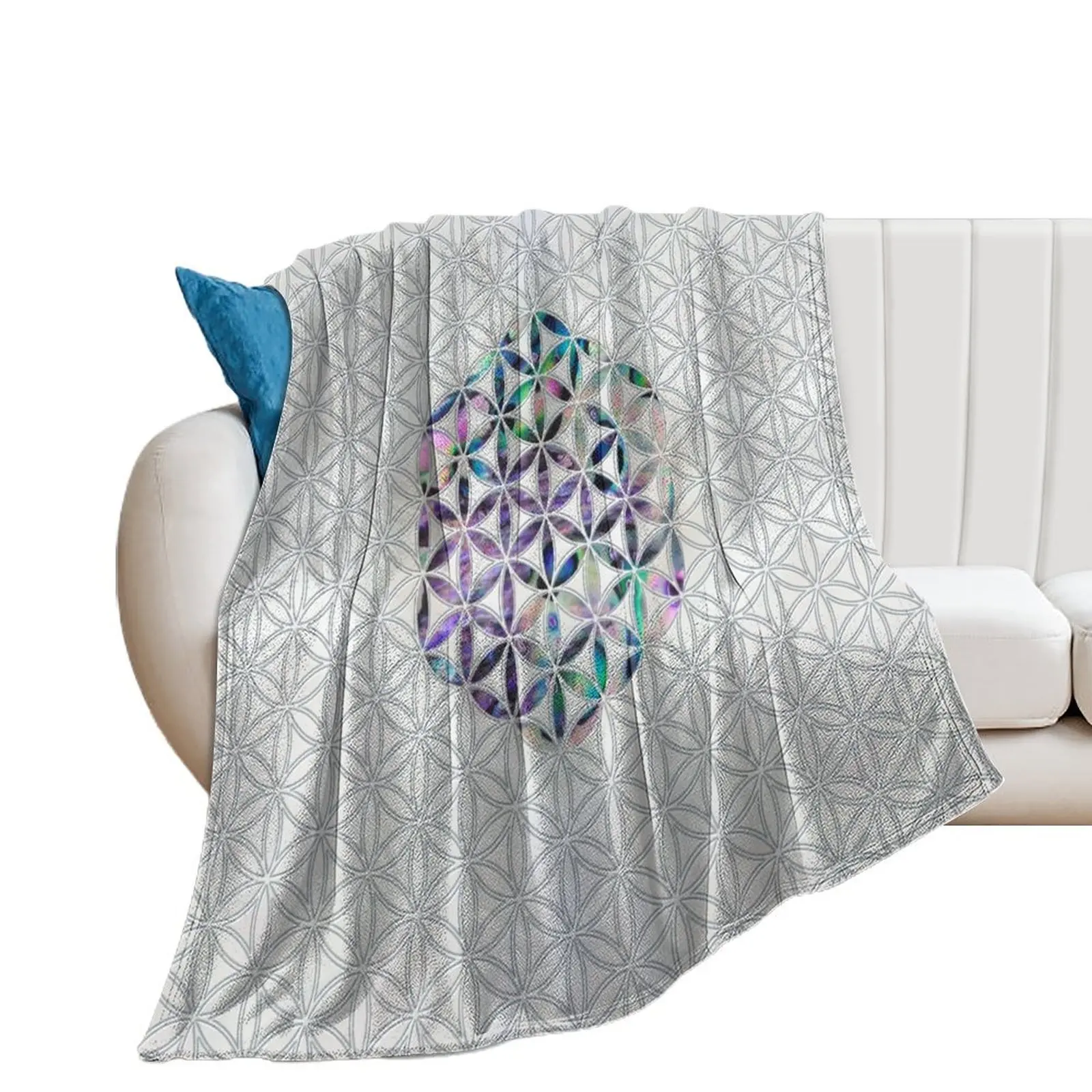 Flower of life Abalone shell on pearl Throw Blanket blankets ands Blankets Sofas Of Decoration Travel for babies Blankets