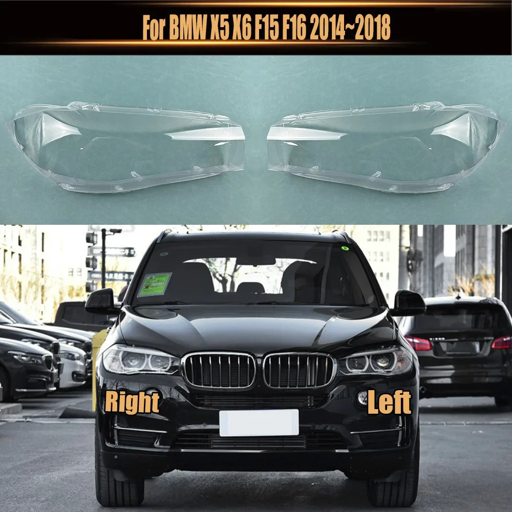 

Headlight Housing Shell Lamp Shade Lens Transparent For BMW X5 X6 F15 F16 2014 2015 2016 2017 2018 Headlamp Cover Plexiglass