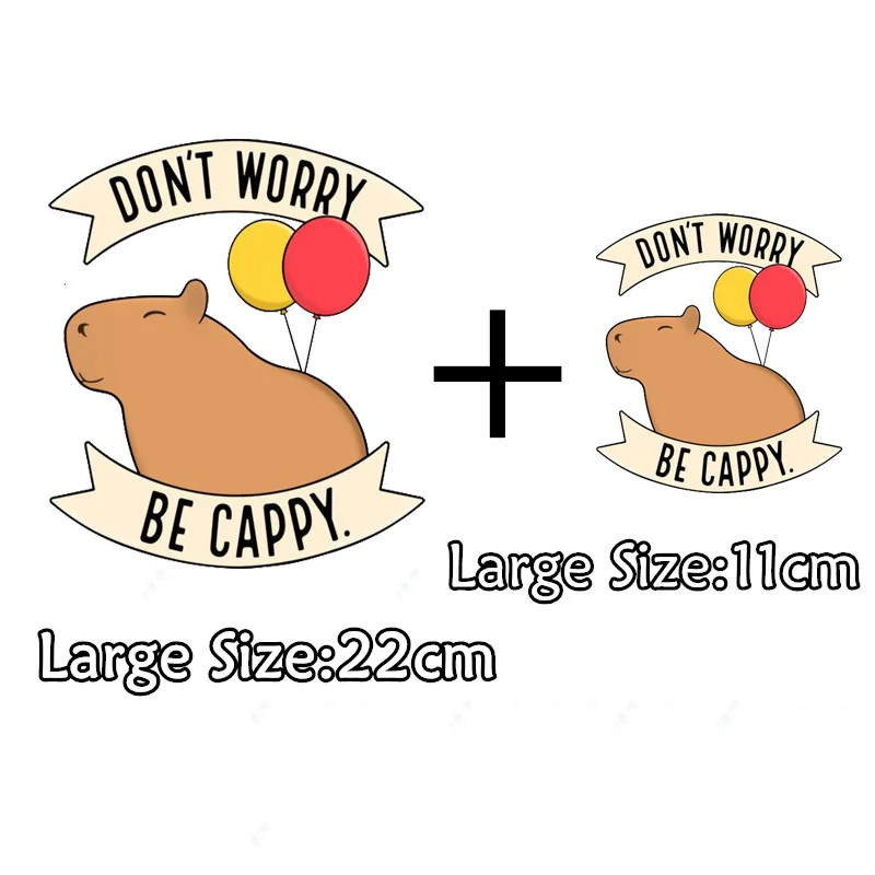 Cute Animal Capybara Iron On Patches For DIY Heat Transfer Clothes T-Shirt Cartoon Thermal Stickers Decoration Printing